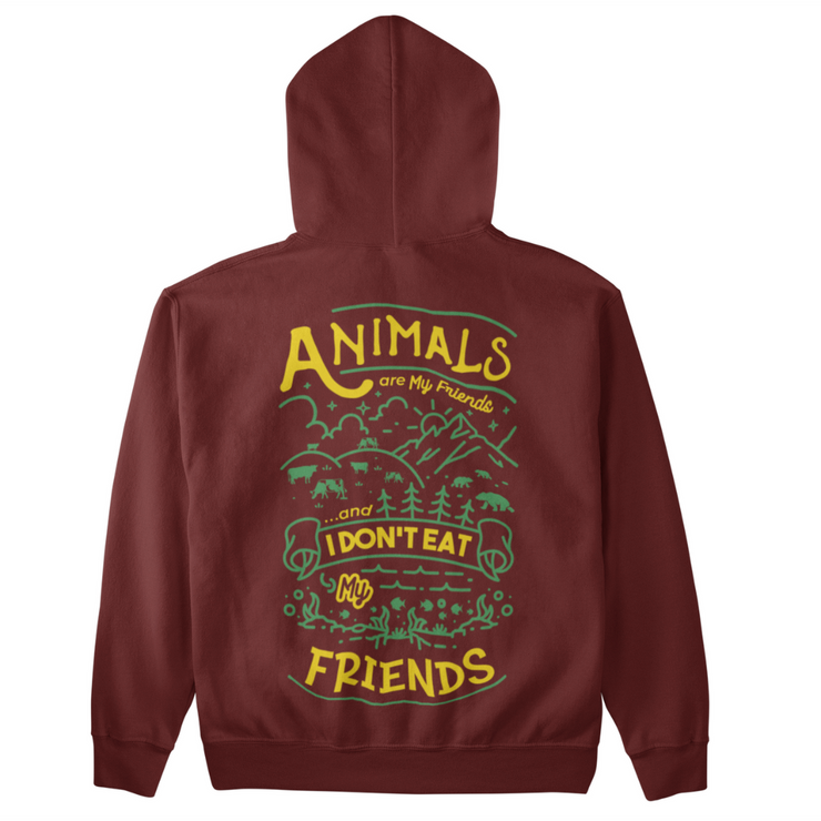 Animals are my Friends - Unisex Organic Hoodie (Backprint)