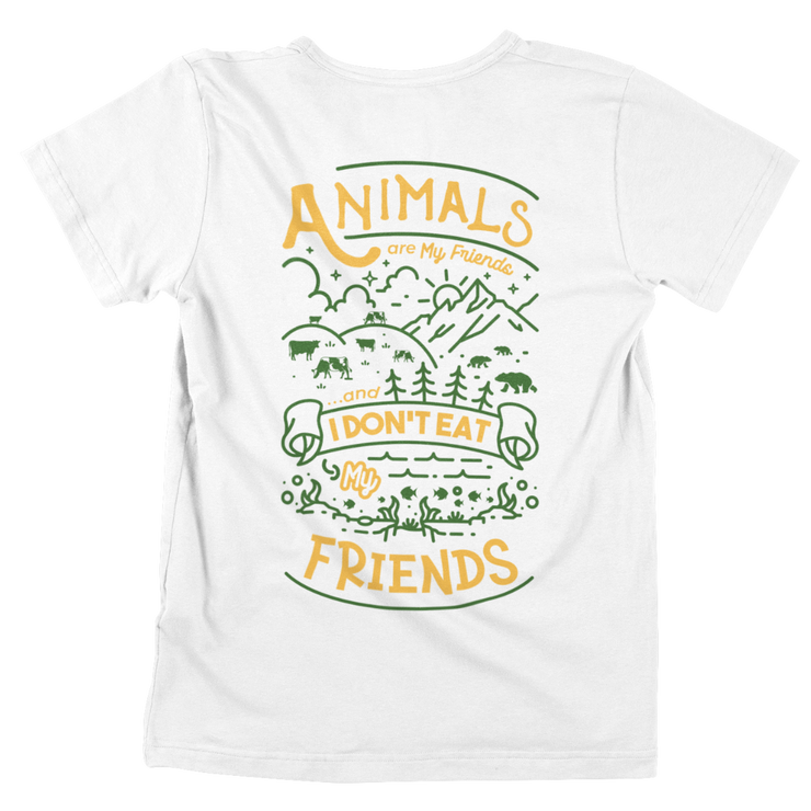 Animals are my Friends - Unisex Organic Shirt (Backprint)