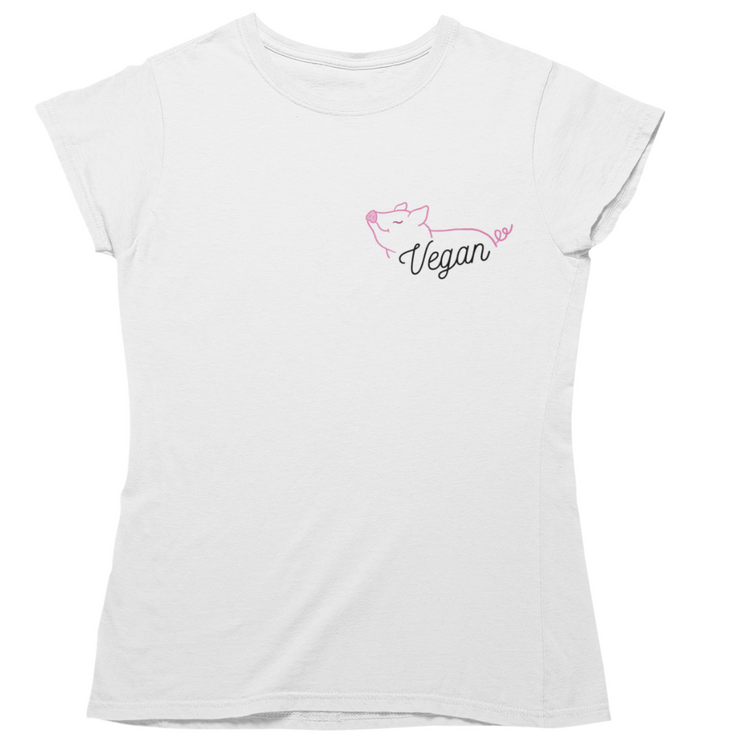 [SECOND CHOICE] Vegan Pig - Organic Damen Shirt / L / Weiß