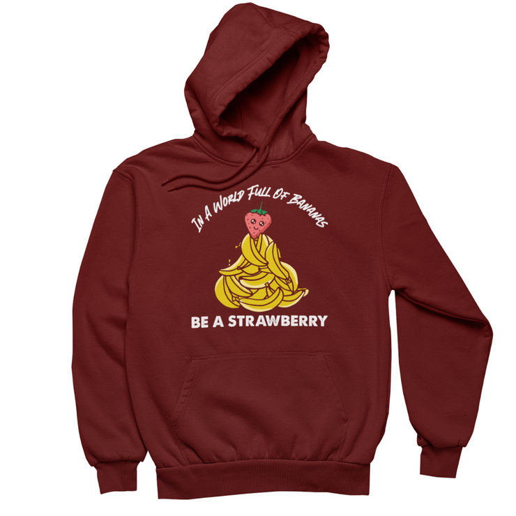 [SECOND CHOICE] Be a Strawberry - Unisex Organic Hoodie / S / Burgunder