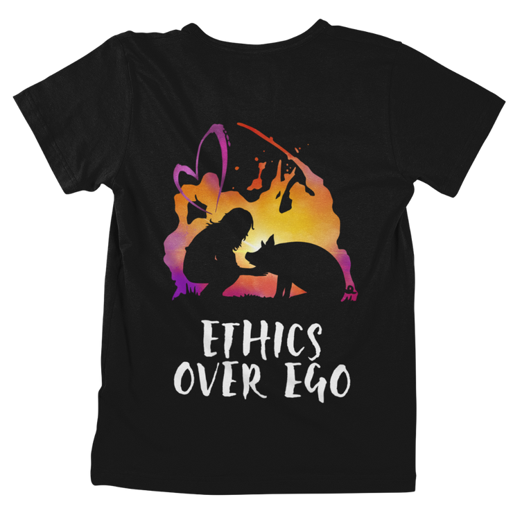 [SECOND CHOICE] Ethics over Ego - Unisex Organic Shirt (Backprint) / L / Schwarz
