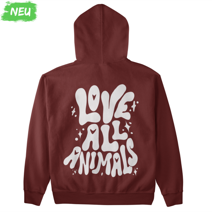 Love all Animals - Unisex Organic Hoodie (Backprint)
