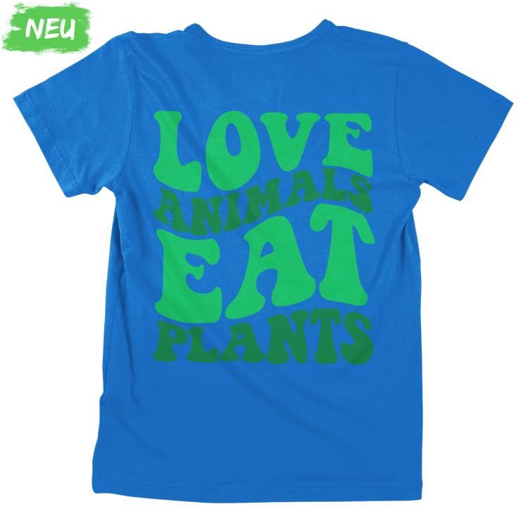 Love Animals eat Plants - Unisex Organic Shirt (Backprint)