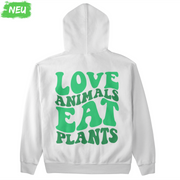 Love Animals eat Plants - Unisex Organic Hoodie (Backprint)